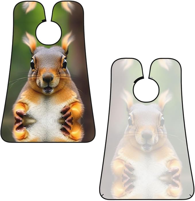 Squirrel Funny Animal Print Beard Bib Apron For Men, Beard Hair Catcher For Men Shaving Trimming,Beard Cape Cloth