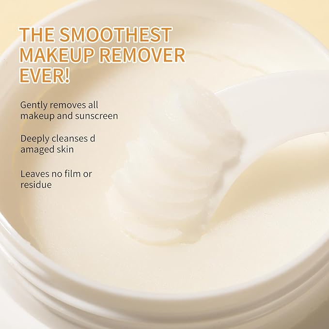 OUPEICHARM Makeup Remover Cleansing Balm, Deep Cleansing Remover Melting Balm, Hydrating Facial Cleanser with Rice, Melt Stubborn Waterproof Make Up, Mascara, Lips, Face, Eye Liner - Vegan Skincare