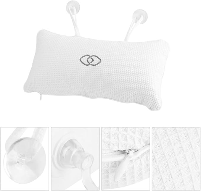 Inflatable Bath Pillows for Tub,Bath Tub Pillows for Head and Neck Support,Ergonomic Bath Pillows with Non-Slip Suction Cups,Bath Pillow for Spa Gifts Tub Women Bathroom Accessories Soaking
