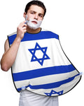 Israeli Flag Print Beard Bib Apron For Men, Beard Hair Catcher For Men Shaving Trimming,Beard Cape Cloth