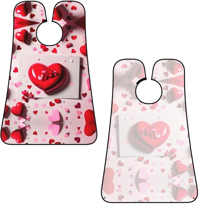 NOUZU Valentine'S Day Print Beard Bib Apron For Men, Beard Hair Catcher For Men Shaving Trimming,Beard Cape Cloth
