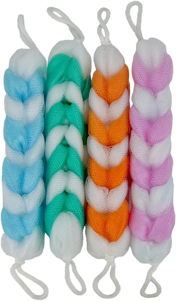 Eslite Exfoliating Loofah Back Scrubber for Shower,Wonderful Colors(4- Counts)