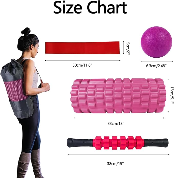 5 in 1 Foam Roller Set High Density Patented Foam Roller for Exercise