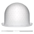MBAIYO Punched Silicone Highlight Hair Cap with Needle, Professional Reusable Highlighting Poked Hole Cap for Color Hair Salon Hairdressing Dyeing Staining Tools for Women and Men (White)