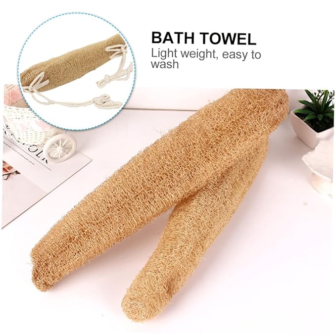 minkissy Exfoliating Back Scrubber Band for Shower Long Strap Loofah Bath Washer Deep Cleanse Skin Pores Breathable Quick Drying for All Body Types