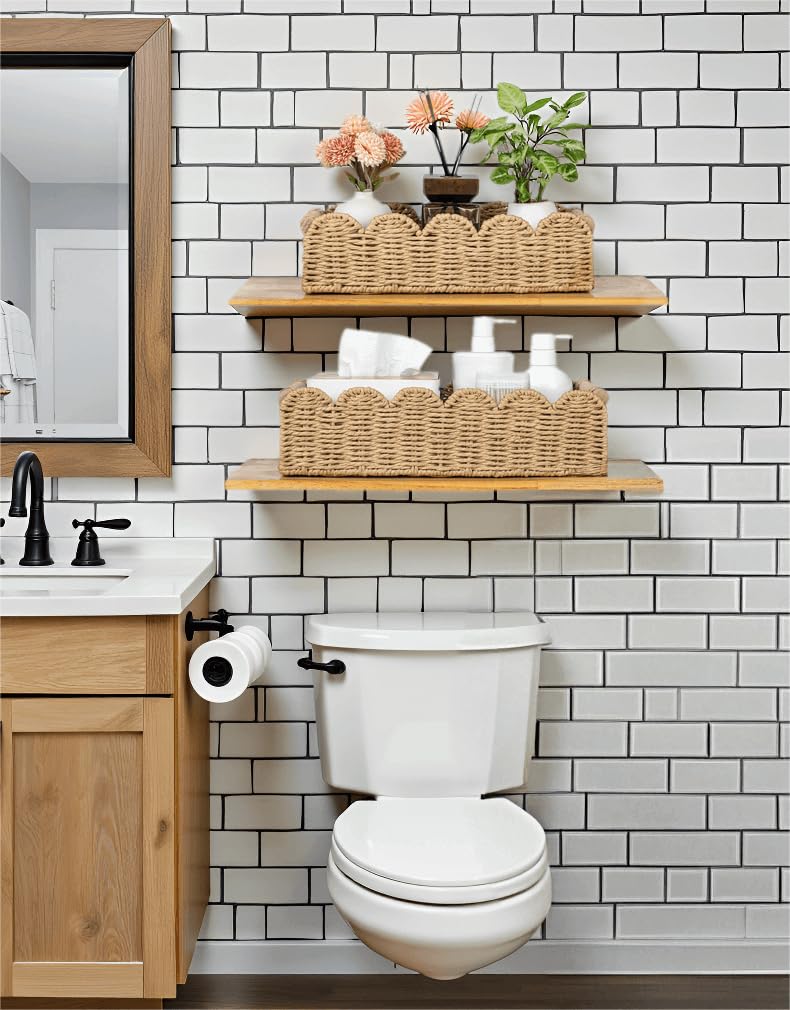 CubesLand Toilet Paper Storage Basket for Over Toilet Tank Storage