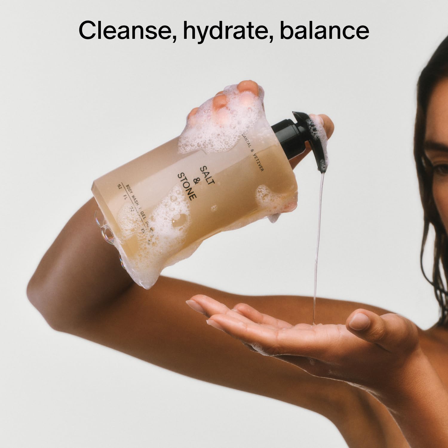 Salt & Stone Body Wash for Women & Men, Bergamot & Hinoki Refill 32 fl oz