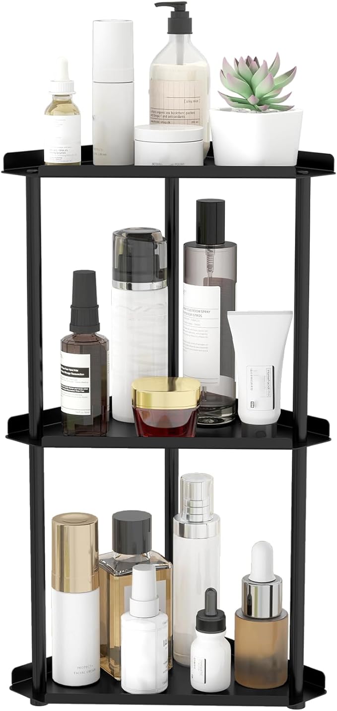 Jesginboo 3 Tier Bathroom Counter Organizer, Vanity Organizer Corner Shelf
