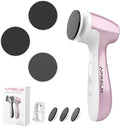 APRELM Rechargeable Electric Foot Callus Remover with 3 Glass Grinding Heads, Professional 1000RPM 3-Speed Control Electric Foot File (E7 Pink Glass Version)