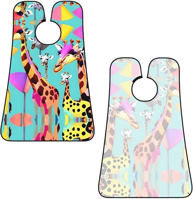 Colorful Giraffe Fans Lovers Print Beard Bib Apron For Men, Beard Hair Catcher For Men Shaving Trimming,Beard Cape Cloth