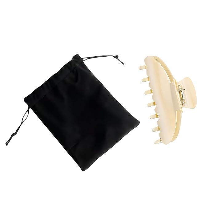 OideGuiing Durable Acetate Hair Clips - 4-Inch Creme Claw Clips for Fine and Thick Hair (Creme)