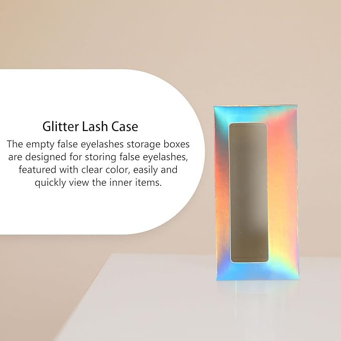 Glitter Paper Eyelash Storage Boxes 20pcs 25mm Thick Lash Case Holder False Eyelash Organizer for Makeup Artists and Salon Packaging