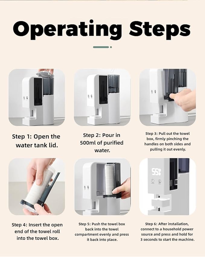Fully Automatic Smart Hot Towel Dispenser, 60/120/180 PCS Towel Refills Options, Upgraded Smart Hot Facial Towel Warmer for Bathroom,131°F Constant Temperature,5-Second Warming (White B (20 towels)*1)