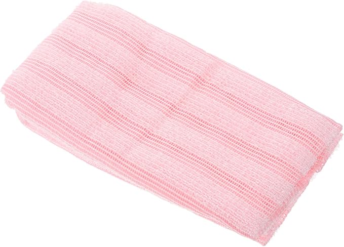 Healeved Back Scrubber Belt Portable Exfoliating Towel Bath Wash Towel Straps Comfortable Material Pink