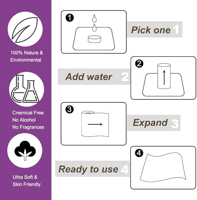 Atitifope Compressed Facial Towels Travel Pack (100 Count)