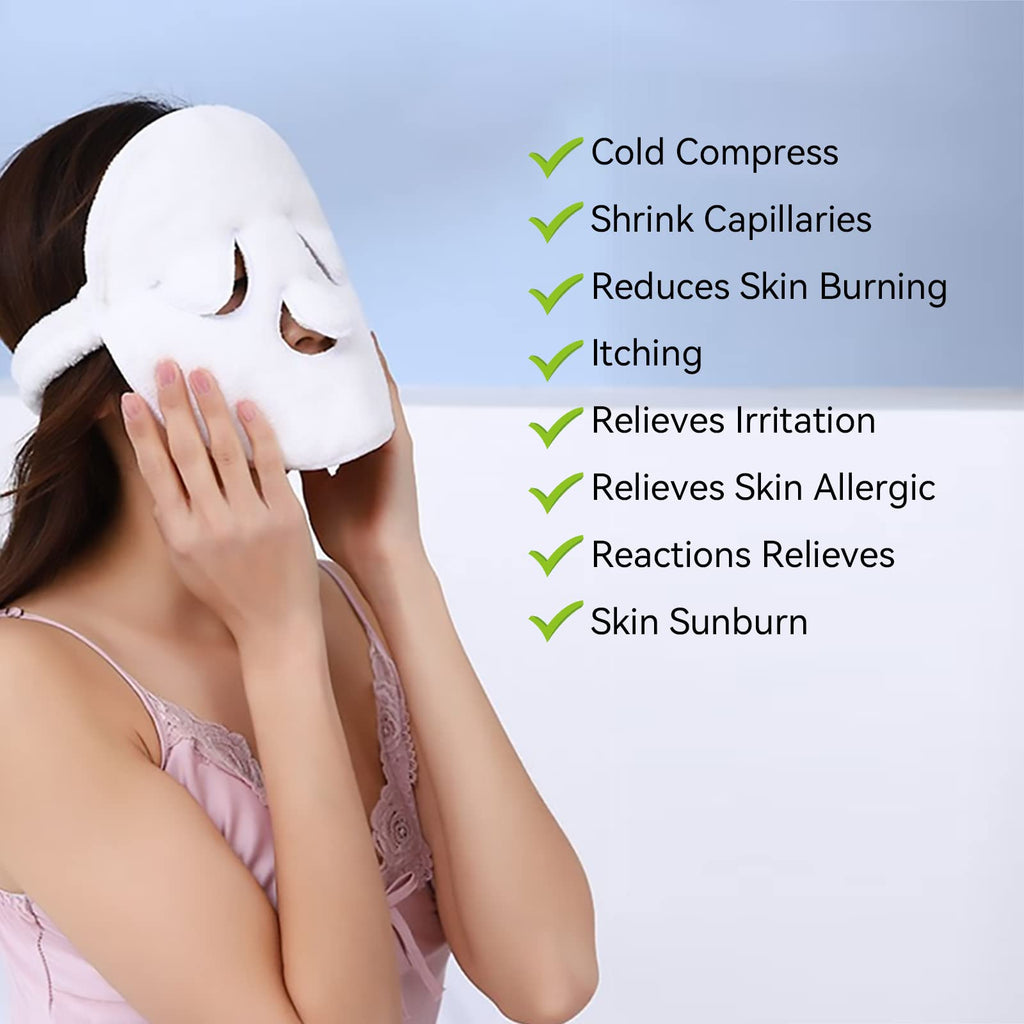 Angzhili 2 Pcs Hot Compress Reusable Face Towel Mask,Hot Cold Facial Steamer Towel Soft Coral Fleece Face Mask for Home and Beauty Salon,Spa Towel Moisturizing Skin Care
