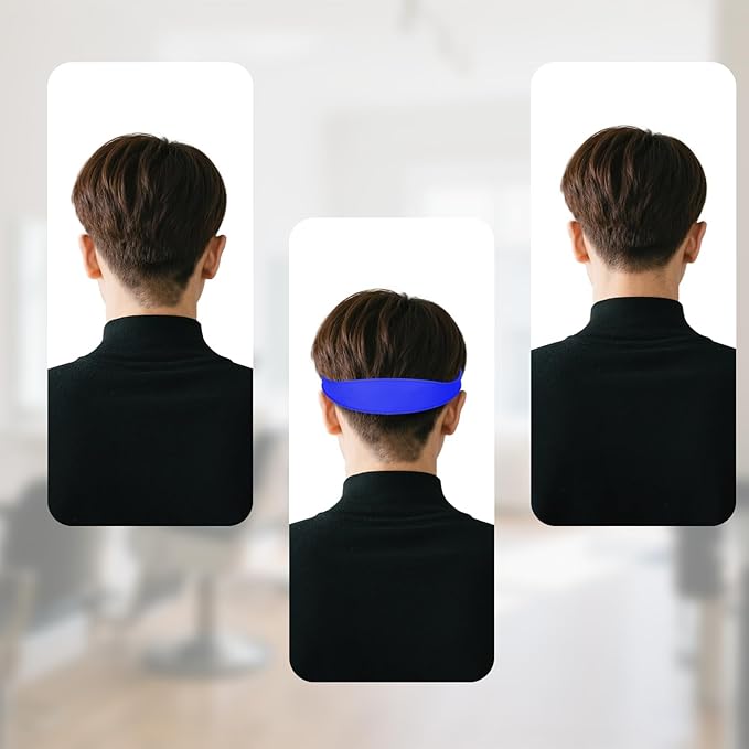 Fade Haircut Guide for Men,Hair Cutting Kit,Include Self Haircut Guide & Cape Umbrella Waterproof,Cutting Combs for Hair Stylist, Adjustable Blue Fade Hair Cutting Guide, Salon Supplies for Home