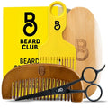 The Beard Club Premium Beard Kit for Men - Grooming & Care Kit - Cedar & Sandalwood Oil, Sandalwood Balm, Shampoo, Brush, Comb, Trimming Scissors, Straight Edge Razor - Gift Set