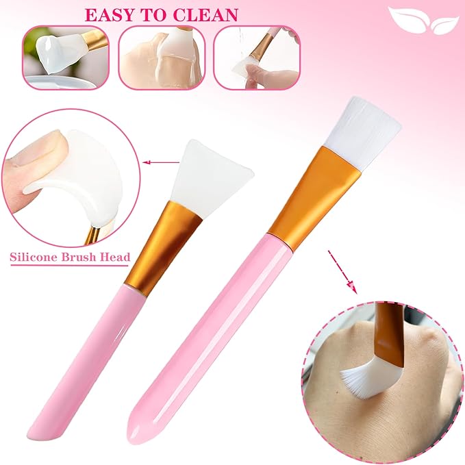 Silicone Face Mask Mixing Bowl, Silicone Bowls for Facials, DIY facial mask mixing bowl for Home Salon Spa Face Skin Applicator Bowl, Pink