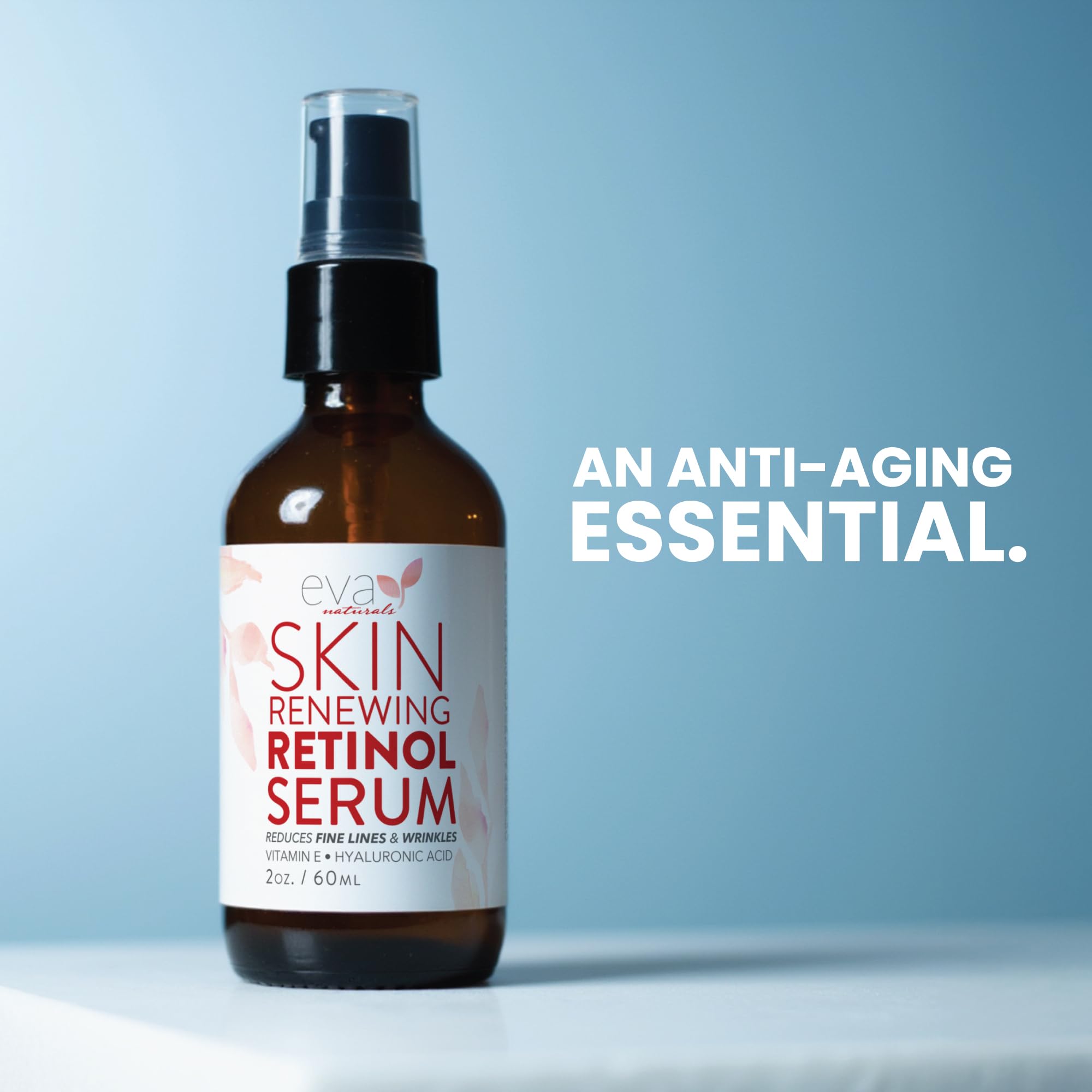 Eva Naturals Retinol Serum, Hyaluronic Acid & Fine Lines, 2 oz, 2-Pack