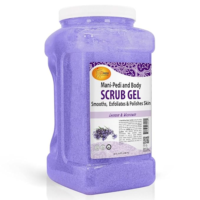 SPA REDI Exfoliating Body & Skincare Treatment Multi-Purpose Professional & At-Home Skin Refinement, Exfoliate Hydrate Transform for Holistic Transformation, Lavender & Wildflower 128 Oz Pkg May Vary