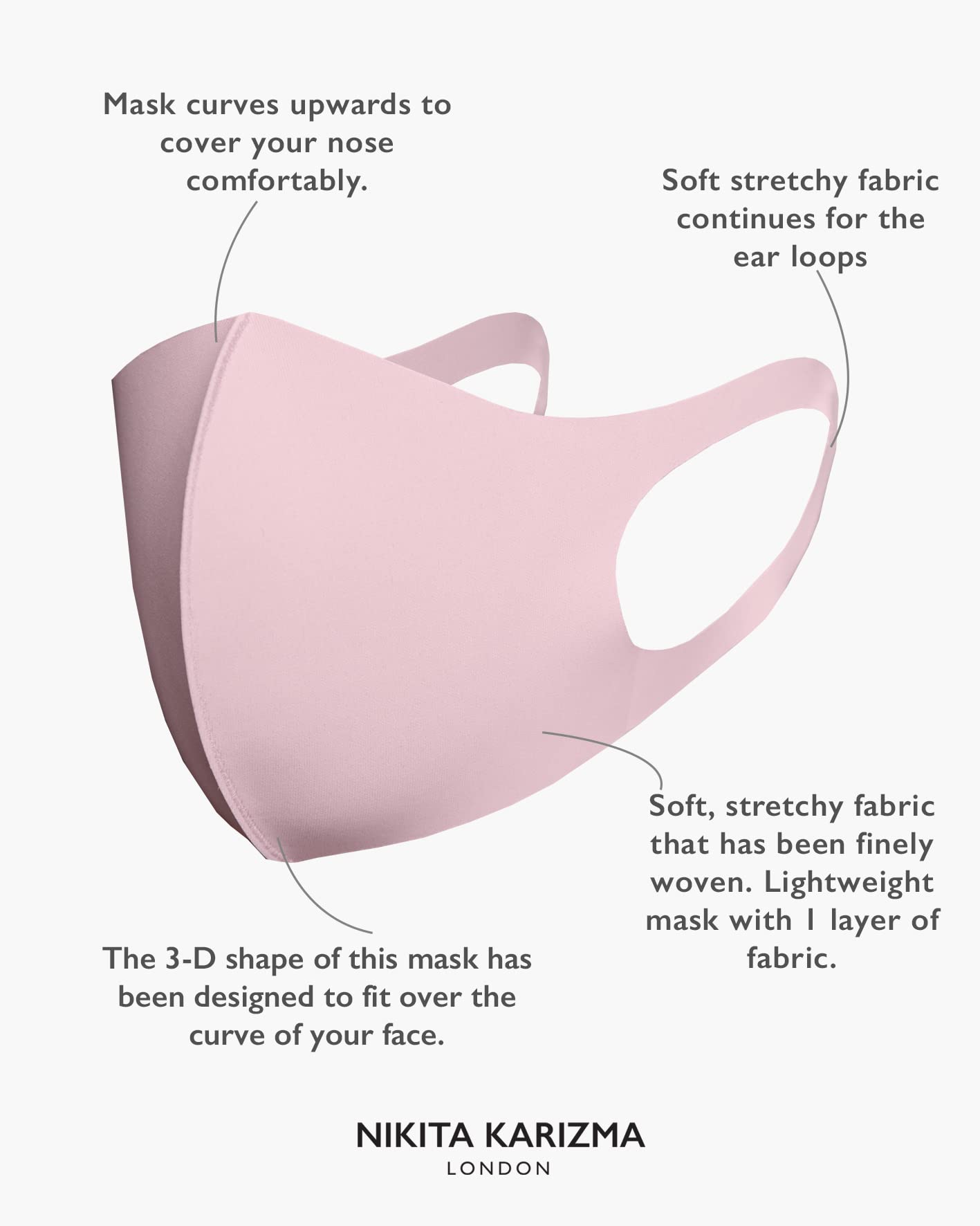 KARIZMA Styling Essentials Cloth Face Mask. 4 Buttery Soft Masks Washable Fabric. (Classic) Pink, Soft Grey, Blue and Black Face Mask Reusable. Fabric Face Mask 4 Pieces