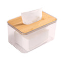 Acrylic Tissue Box Cover, Bamboo Dryer Sheet Holder, Wooden Rectangular Dryer Sheet Dispenser for Storage on Bathroom Vanity, Countertop, Bedroom Dresser