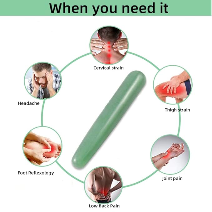 TOP SEWING Gua Sha Massage Tools Jade Manual Stick Deep Tissue Natural Facial Tool for Full Body Meridian Pain Relief