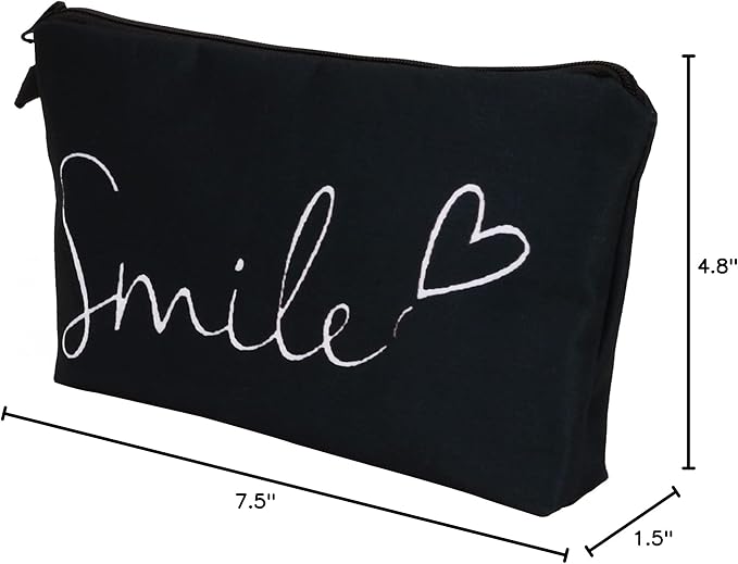 Aiphamy Cute Travel Makeup Bag Cosmetic Bag Small Pouch Gift for Women (Smile)