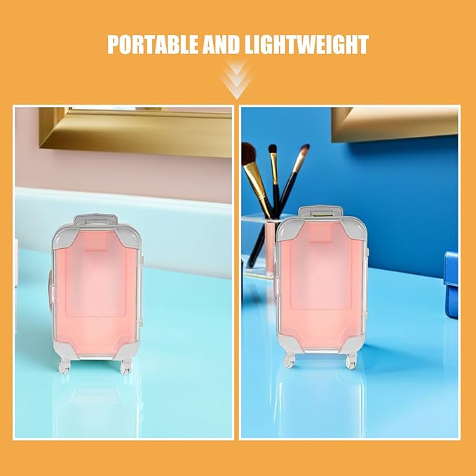 ABOOFAN 4pcs False Eyelashes Organizer Boxes Mini Luggage Travel Makeup Storage Case Portable Lash Packaging Suitcase for Women