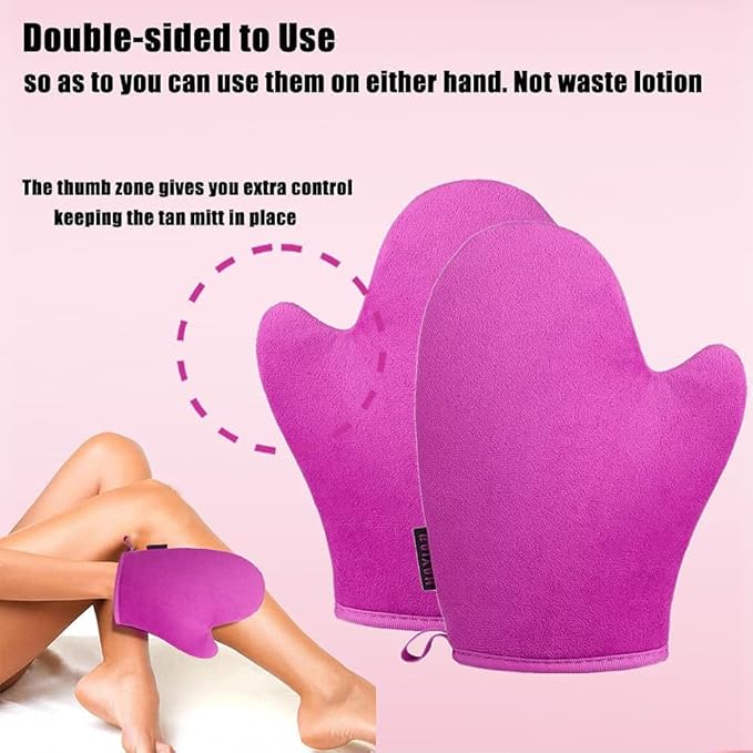 GAIYAH Self Tanning Mitt Applicator - Self Tanning Mitten Self Tanner Mitt Applicator Self Tanning Glove for Self Tan Mitt Applicator Sunless Tanning Mitts Tan Mitten for Tanning Lotion, Mousse, Spray