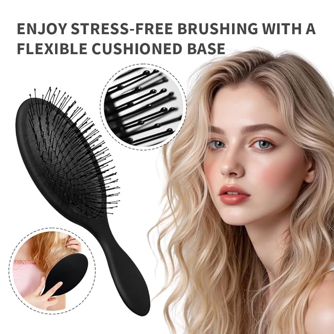 Detangler Hair Brush for Wet and Dry Hair, Curly or Straight Hair, Detangling Brush with Flexible Hairbrush Bristles, Hair brushes for Women & Men, Adults & Kids, for Shower & Travel
