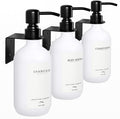 Supforce Shampoo Dispenser for Shower Wall Mount, No Drill Shampoo and Conditioner Dispenser with Matte Pump and Waterproof Labels, Shower Soap Dispenser Wall Mounted for Home Bathroom - White