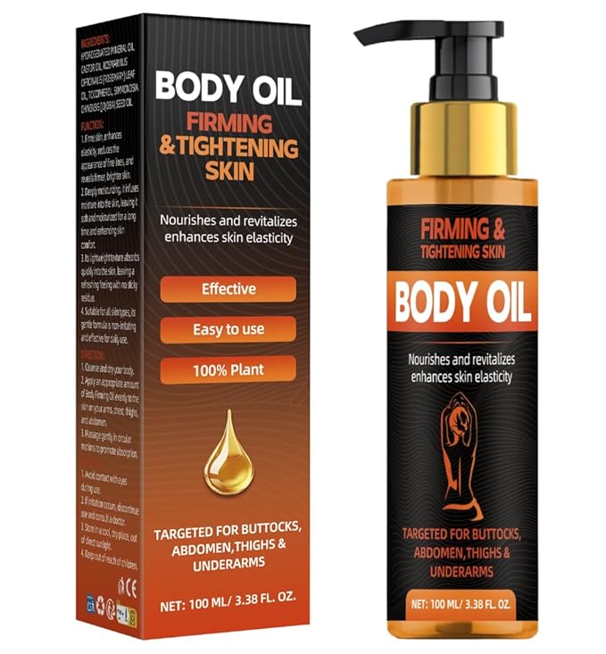 Bellisinno Body Firming Oil 3.38 FL OZ, After Shower Body Oils for Women, Skin Tightening and Hydrating Treatment for Arms, Legs, Stomach and Full Body, Deep Moisturizing Body Care That Plumps