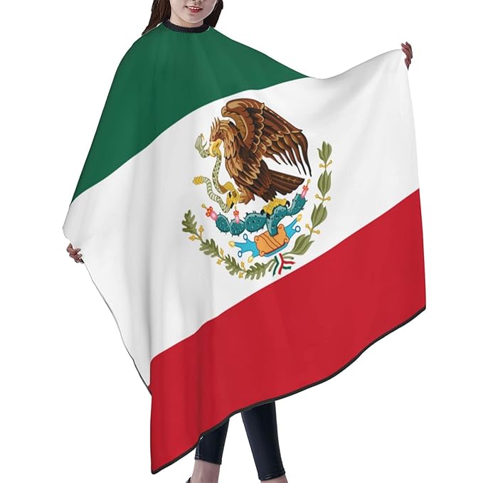 Mexican Flag Barber Cape - Hair Cutting Cape Apron for Clients - Men & Women