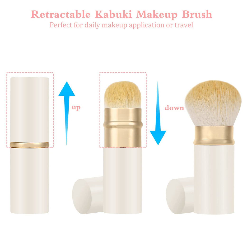 Retractable Kabuki Makeup Brush, Travel Face Blush Brush