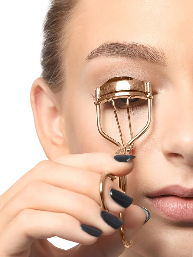 TPPICK Eyelash Curler Kit Metal Lash Curlers with Mascara Applicator Eyelashes Separator Comb & 6 Replacement Refill Pads (Rose Gold)
