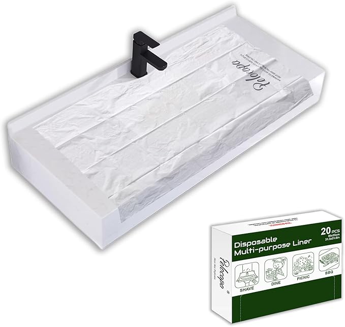Pelocapa Disposable Hair Beard Catchers, Disposable Sink Protectors Liners for Trimming, 20 Pcs Large Sink Covers for Beard Grooming