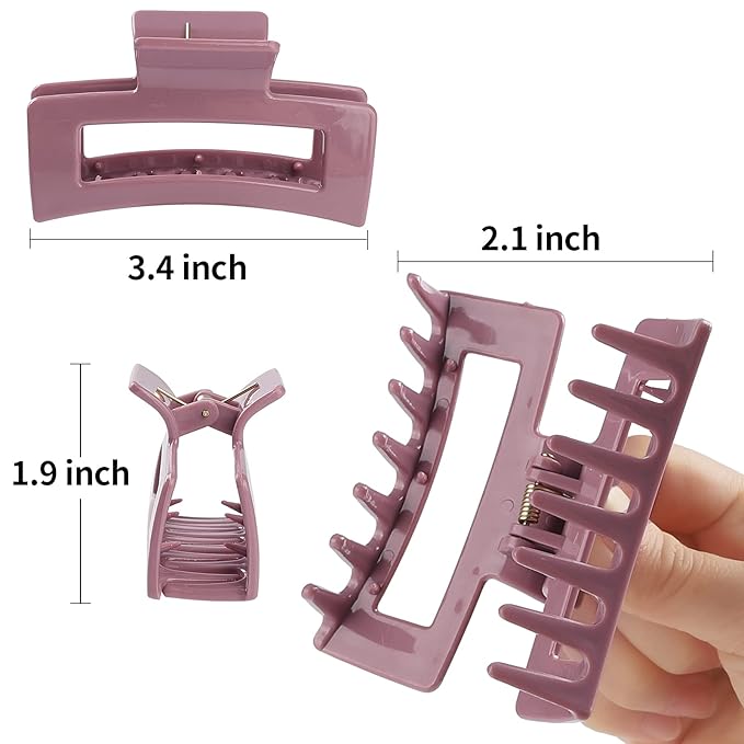 CECIAOAIME 15 Pack Rectangle Hair Claw Clips Solid Color Hair Clips Stylish Elegant Barrettes for All Hair Types for Women Non-Slip Hair Jaw Clips