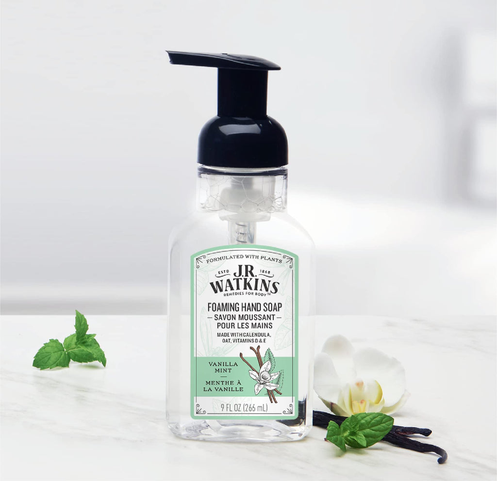J.R. Watkins Foam Hand Soap Dispenser 3 Pack, Vanilla Mint, 9 fl oz