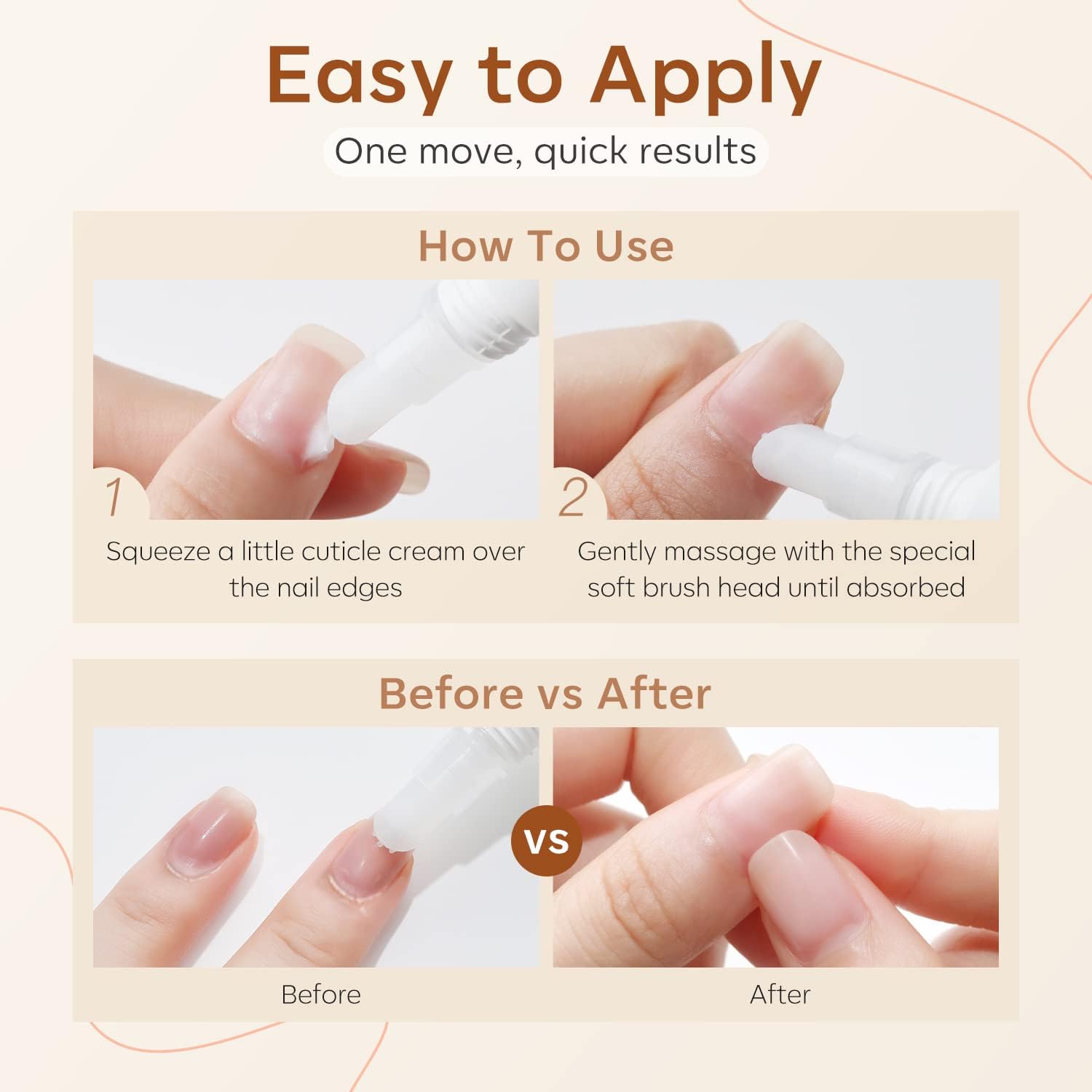 modelones Nail Strengthener Cuticle Cream, Ultra-Hydrating Nail Strengthener for Damaged Nails Care Cuticle Softener Organic Jojoba Oil, Non-greasy Dry Cracked Cuticles 15ML