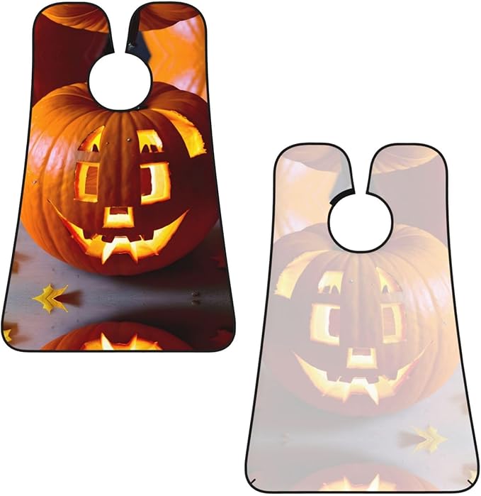 Fall Pumpkin Print Beard Bib Shaving Apron, Beard Hair Trimming Cape Gift For Dad