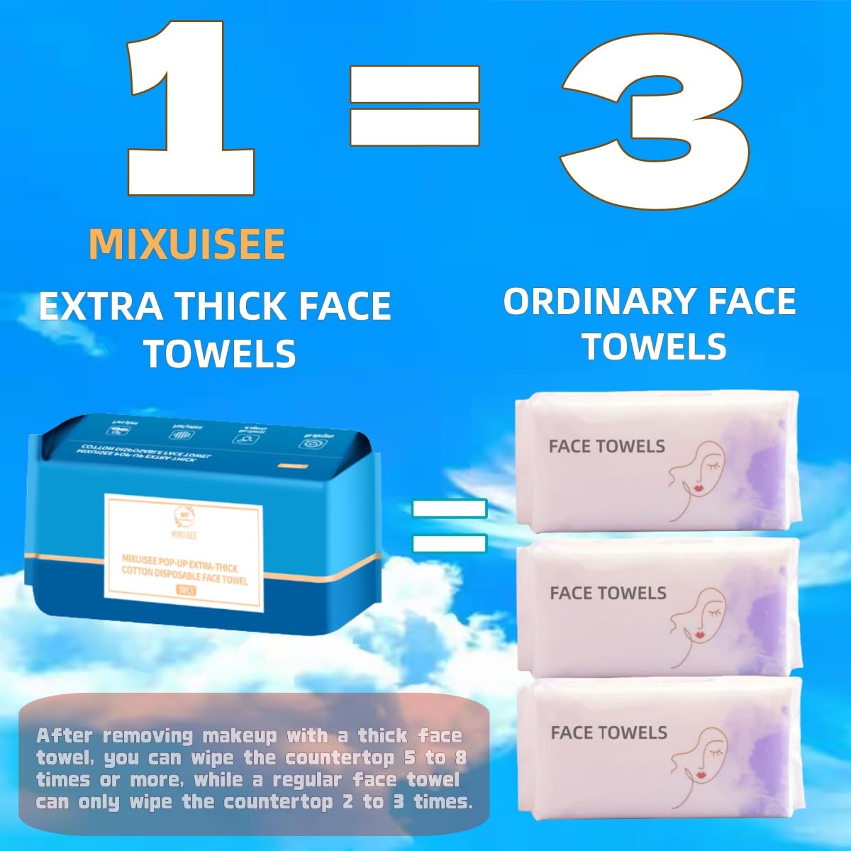 MIXUISEE face towels,Disposable face towel,Thick and soft,100% cotton towel