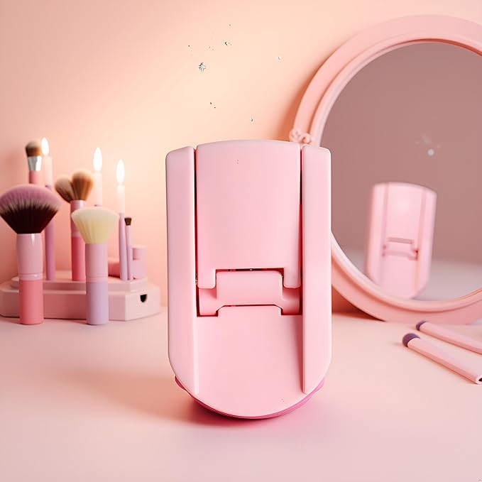 Pink Eyelash Curler with Soft Gentle Lash Pad,Lash Curler with Silicone Pad,Get Perfect Curl in 5 Seconds,Portable Travel Eyelash Curler Best Gifts for Women Makeup Tool Eyelash Curlers Makeup Brushes