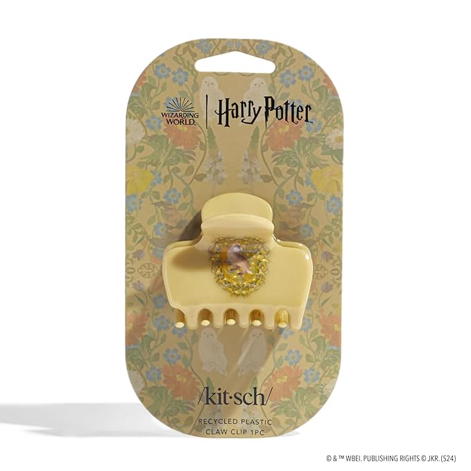 Harry Potter x Kitsch Big Hair Clip for Women - Strong Grip for Secure Updo | Stylish Jumbo Claw Clip | Durable Hair Accessories for Everyday Use - Hufflepuff, 1pc
