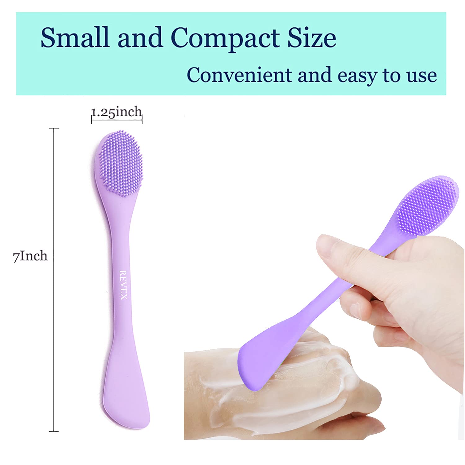 REVEX Pore Cleaning Brush,Face Scrubber,Exfoliating Pore Scrubber,2Pcs Silicone Face Mask Applicator,Mask Applicator Tool for Facial Mud,Face Brush for Women Men.(Pink+PurPle)