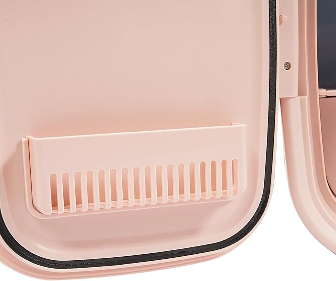 LOONGWEIA 12L Mini Skincare Fridge, Compact Cosmetic Fridge with Cooling & Heating White Portable Beauty Fridges with Partition Boards and Handle for Bedroom Dorm Office (Pink)