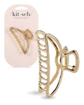 Kitsch Metal Hair Clips for Women - Durable & Elegant Metal Claw Clips, Perfect for Everyday Use & Special Occasions - Gold, 1 Pc