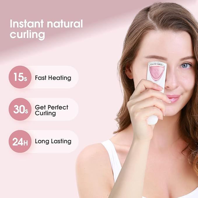 TOUCHBeauty Professional Heated Eyelash Curler with Silicone Refill Pad Curling Tool for Women Long Lasting Eyelashes TB-2003B