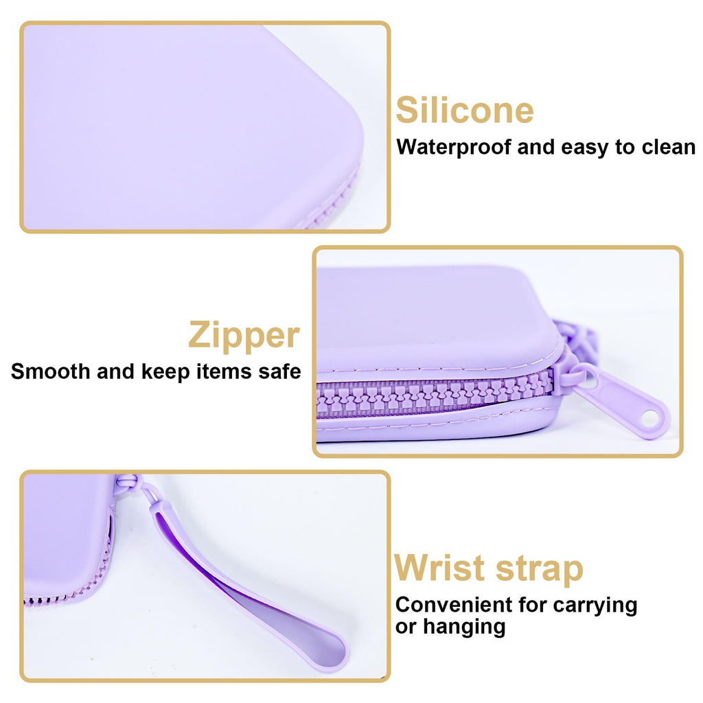 Silicone Period Bags, 2 Pcs Tampon Pouch with Zipper and Handle, Sanitary Napkin Holder for Purse, Keeping Discreet Feminine Products